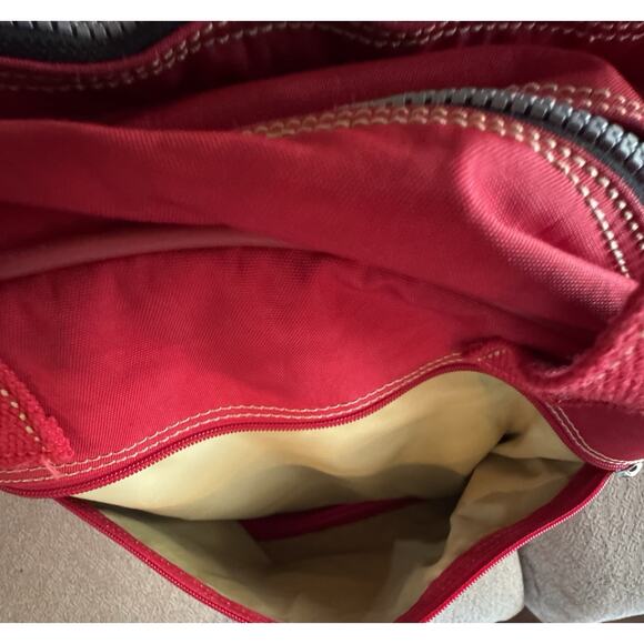 Kipling Duffle Bag Large Red Nylon Luggage Travel Gym Bag/Monkey Key Chain - Picture 15 of 15